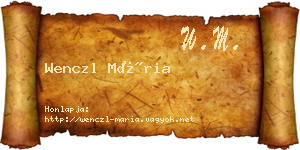 Wenczl Mária névjegykártya