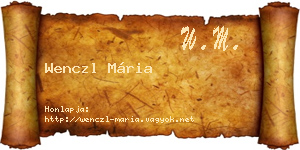 Wenczl Mária névjegykártya